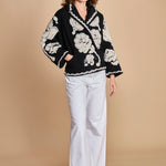 giacca jaquard a fiori FLORAL ARABESQUE 340230 CREAM farm rio 