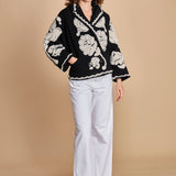 giacca jaquard a fiori FLORAL ARABESQUE 340230 CREAM farm rio 