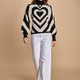 maglia cuore BLACKWHITE HEART 345809 NERO farm rio 
