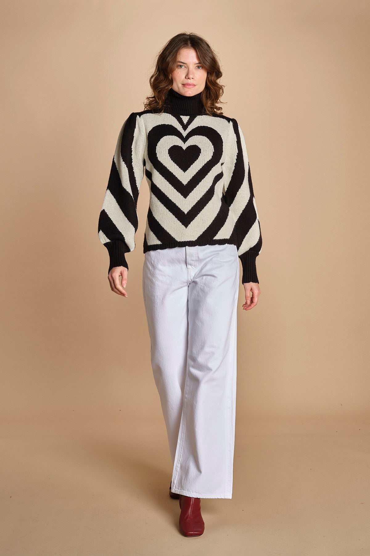 maglia cuore BLACKWHITE HEART 345809 NERO farm rio 