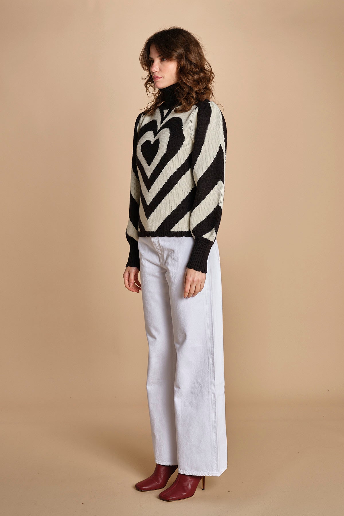 maglia cuore BLACKWHITE HEART 345809 NERO farm rio 