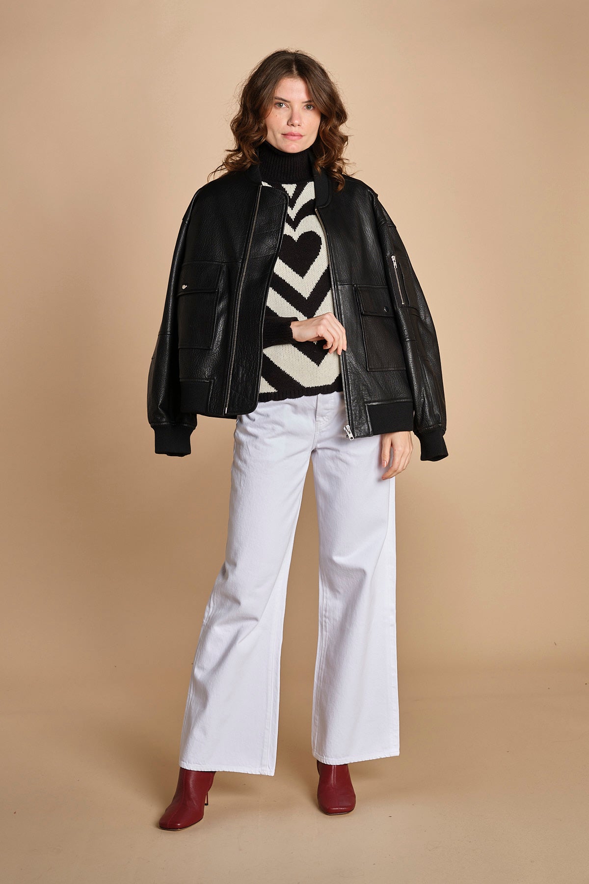 maglia cuore BLACKWHITE HEART 345809 NERO farm rio 