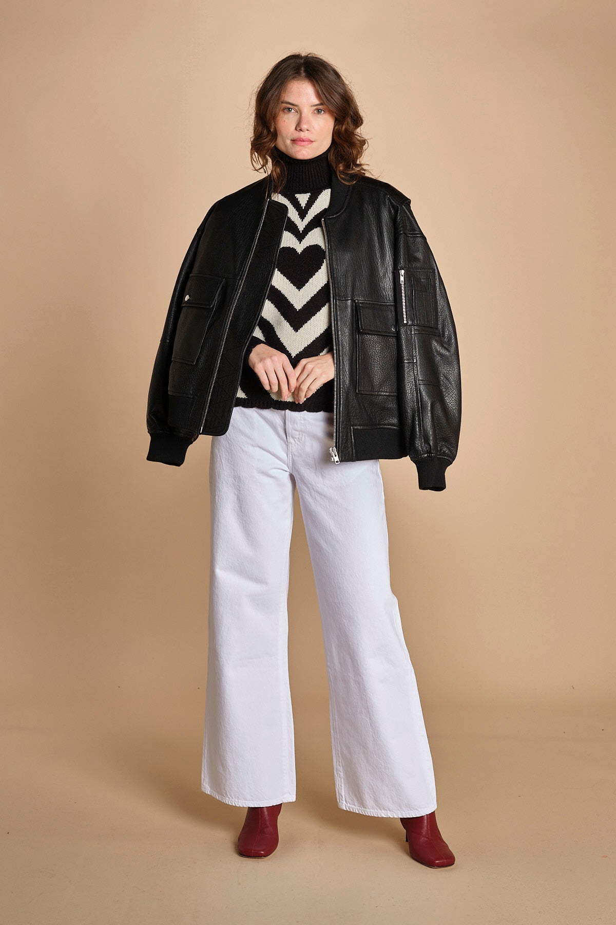 maglia cuore BLACKWHITE HEART 345809 NERO farm rio 