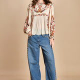 denim con borchie 3DETAIL STUDS PANT 40607 L0034 farm rio 
