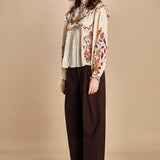 camicia con inserti in pizzo BERRY GARDEN 339854 CREAM farm rio 