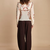 camicia con inserti in pizzo BERRY GARDEN 339854 CREAM farm rio 