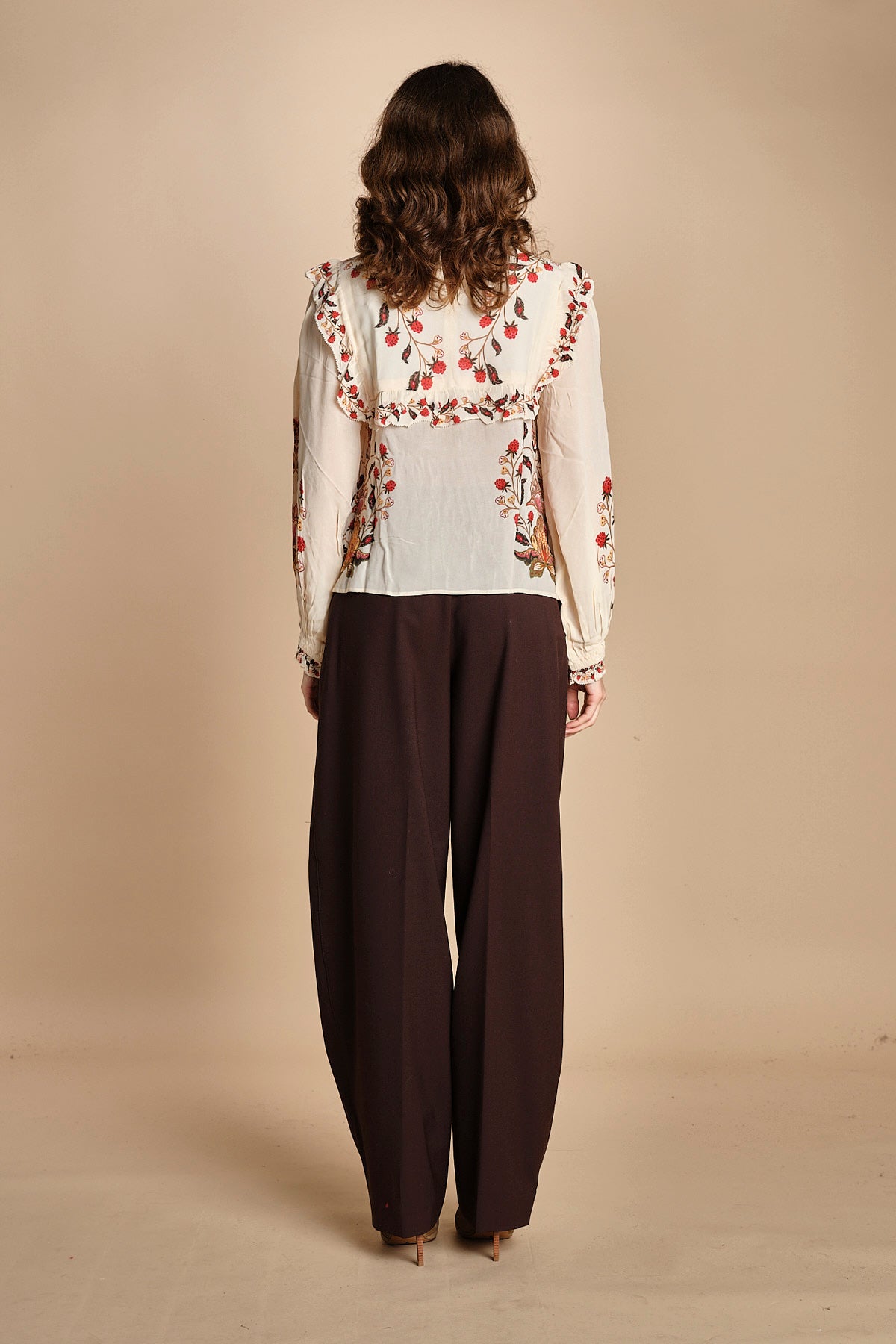 camicia con inserti in pizzo BERRY GARDEN 339854 CREAM farm rio 