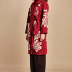 cappotto jaquard fiori COLD FLOWER 351870 BURGUNDY farm rio 