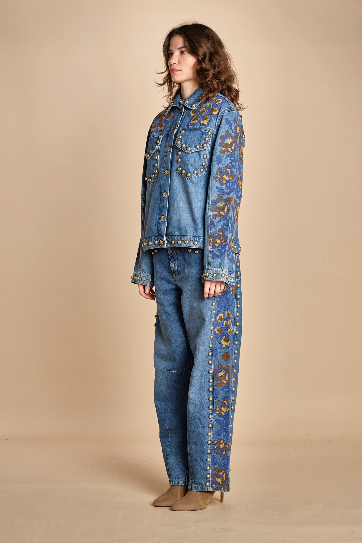 giubbino in denim con borchie DETAILS STUDS 340608 L0034 farm rio 