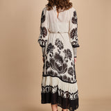 abito lungo con stampa a fiori FLORA ARABESQUE 339998 CREAM farm rio 