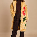 ecopelliccia con fiore FLOWER FUR 340268 CREAM farm rio 