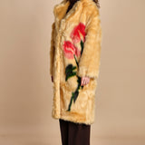ecopelliccia con fiore FLOWER FUR 340268 CREAM farm rio 