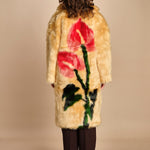 ecopelliccia con fiore FLOWER FUR 340268 CREAM farm rio 