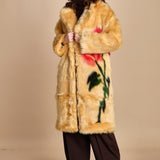 ecopelliccia con fiore FLOWER FUR 340268 CREAM farm rio 