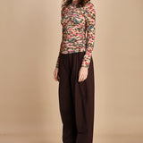 top in jersey a fiori IKAT TINY 339748 PINK farm rio 