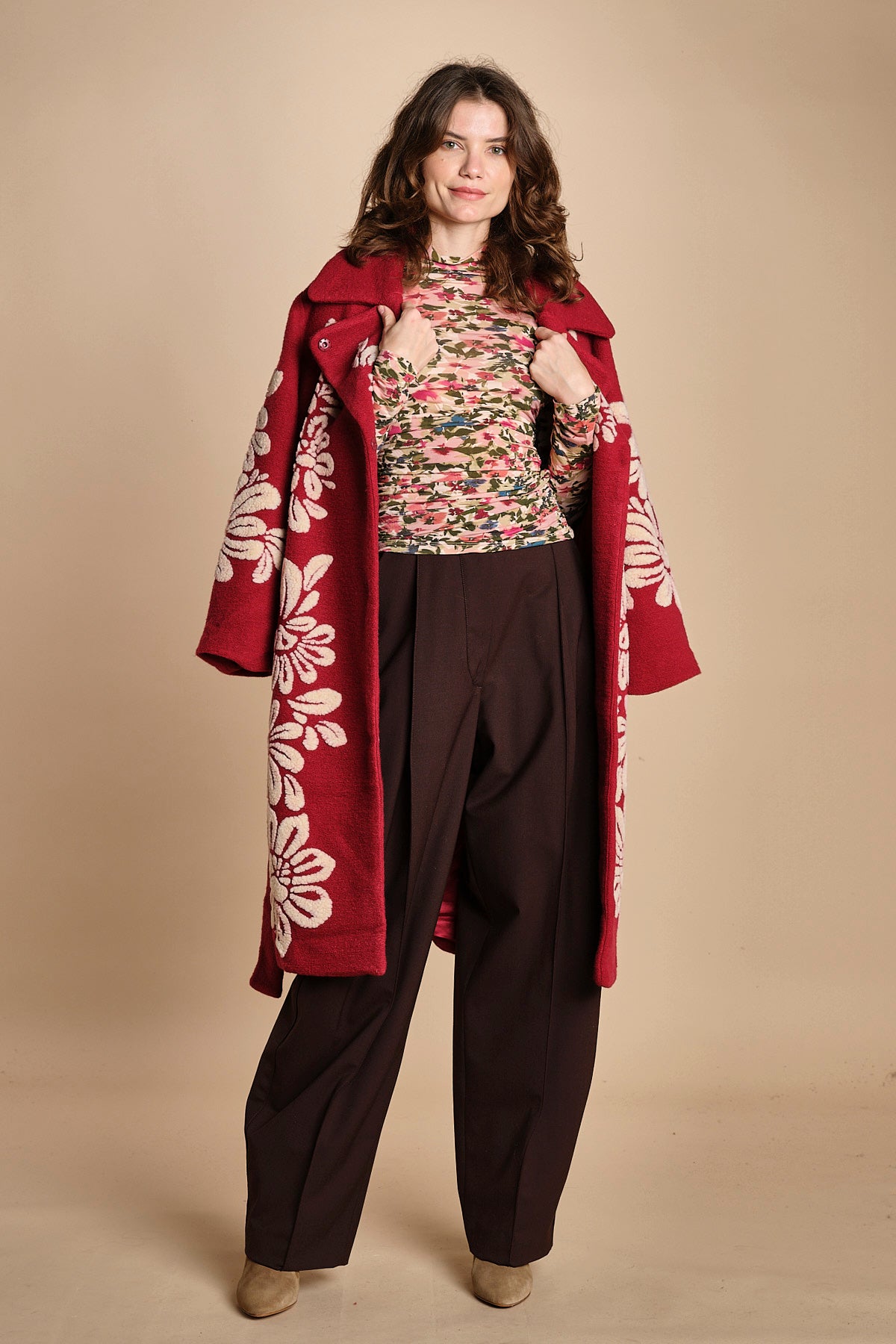 top in jersey a fiori IKAT TINY 339748 PINK farm rio 