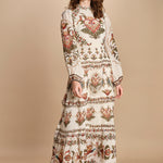 avito lungo con stampa cuori e rouches MAJESTIC HEARTS 346167 CREAM farm rio 