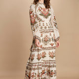 avito lungo con stampa cuori e rouches MAJESTIC HEARTS 346167 CREAM farm rio 