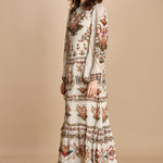 avito lungo con stampa cuori e rouches MAJESTIC HEARTS 346167 CREAM farm rio 