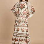 avito lungo con stampa cuori e rouches MAJESTIC HEARTS 346167 CREAM farm rio 