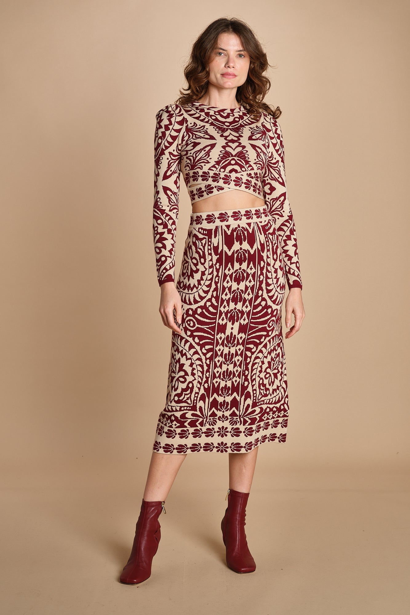gonna jaquard con fiori PINEAPPLE LOVE 351825 OFF WHITE farm rio 