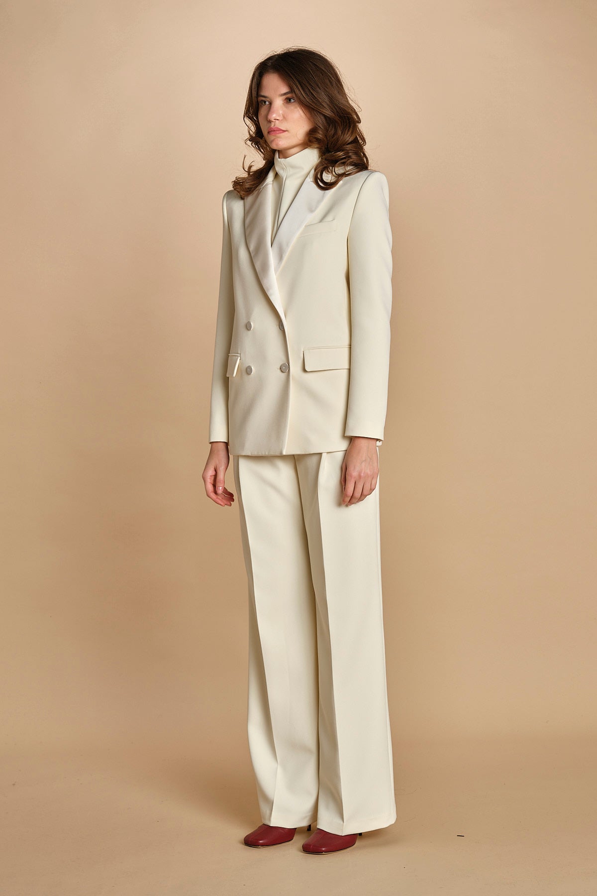 giacca doppipetto in cady 30303-313 LATTE 02 federica tosi 