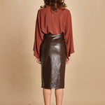 gonna longuette in ecopelle 30702-302 MORO 69 federica tosi 