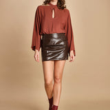 minigonna in ecopelle 30703-302 MORO 69 federica tosi 