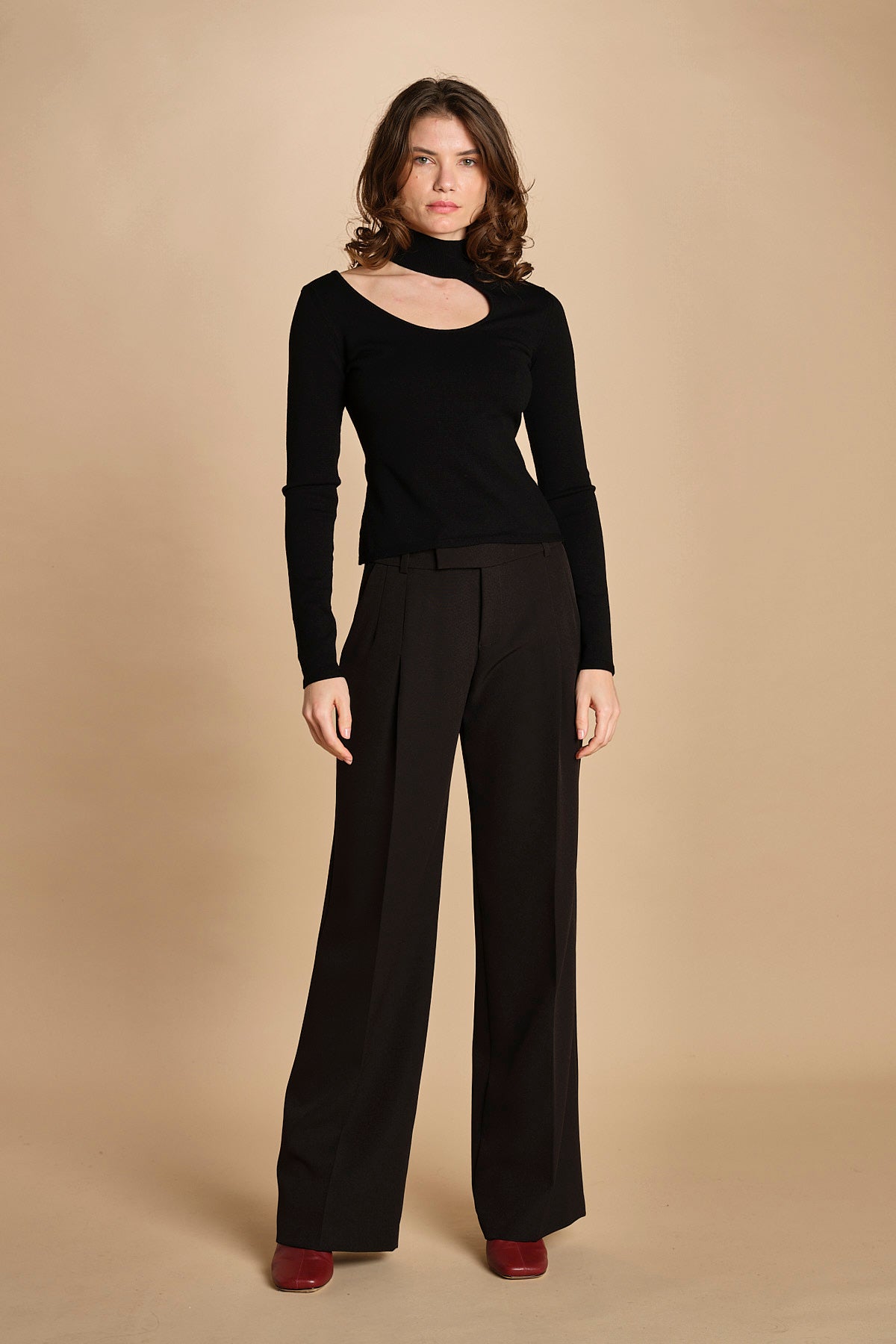 pantalone con pinces 30804-313 NERO 29 federica tosi 