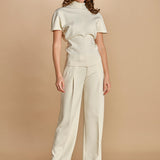top manica corta con collo alto 31101-313 LATTE 02 federica tosi 
