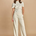 top manica corta con collo alto 31101-313 LATTE 02 federica tosi 