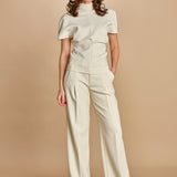 top manica corta con collo alto 31101-313 LATTE 02 federica tosi 