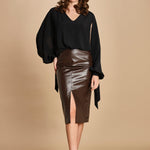 camicia in seta con maniche aperte 31102-304 NERO 29 federica tosi 