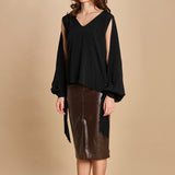 camicia in seta con maniche aperte 31102-304 NERO 29 federica tosi 
