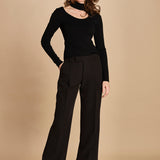 top maglia con scollo nudo 32007-350 NERO 29 federica tosi 