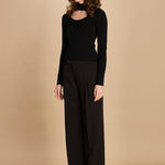 top maglia con scollo nudo 32007-350 NERO 29 federica tosi 