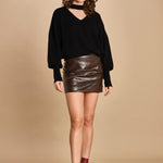 maglia scollata con scollo a v 32012-351 NERO 29 federica tosi 