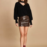 maglia scollata con scollo a v 32012-351 NERO 29 federica tosi 
