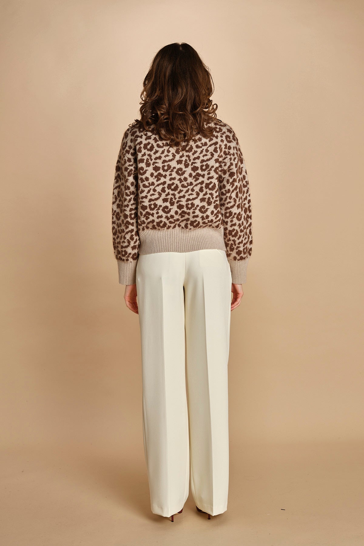 maglia collo alto maculata 32016-355 BEIGE.MORO 25 federica tosi 
