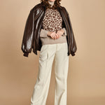 maglia collo alto maculata 32016-355 BEIGE.MORO 25 federica tosi 
