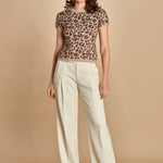 maglia manica corta  maculata 32019-355 BEIGE.MORO federica tosi 