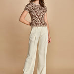 maglia manica corta  maculata 32019-355 BEIGE.MORO federica tosi 