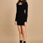 miniabito in maglia con scollo sulla spalla 32304-350 NERO 29 federica tosi 