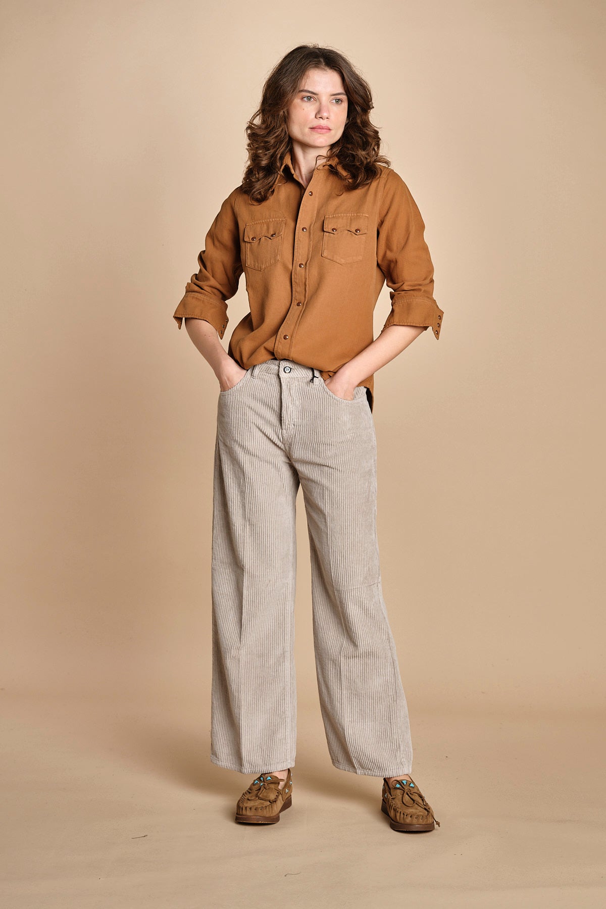 camicia texana TOLEDO-0171T COFFEE fortela 