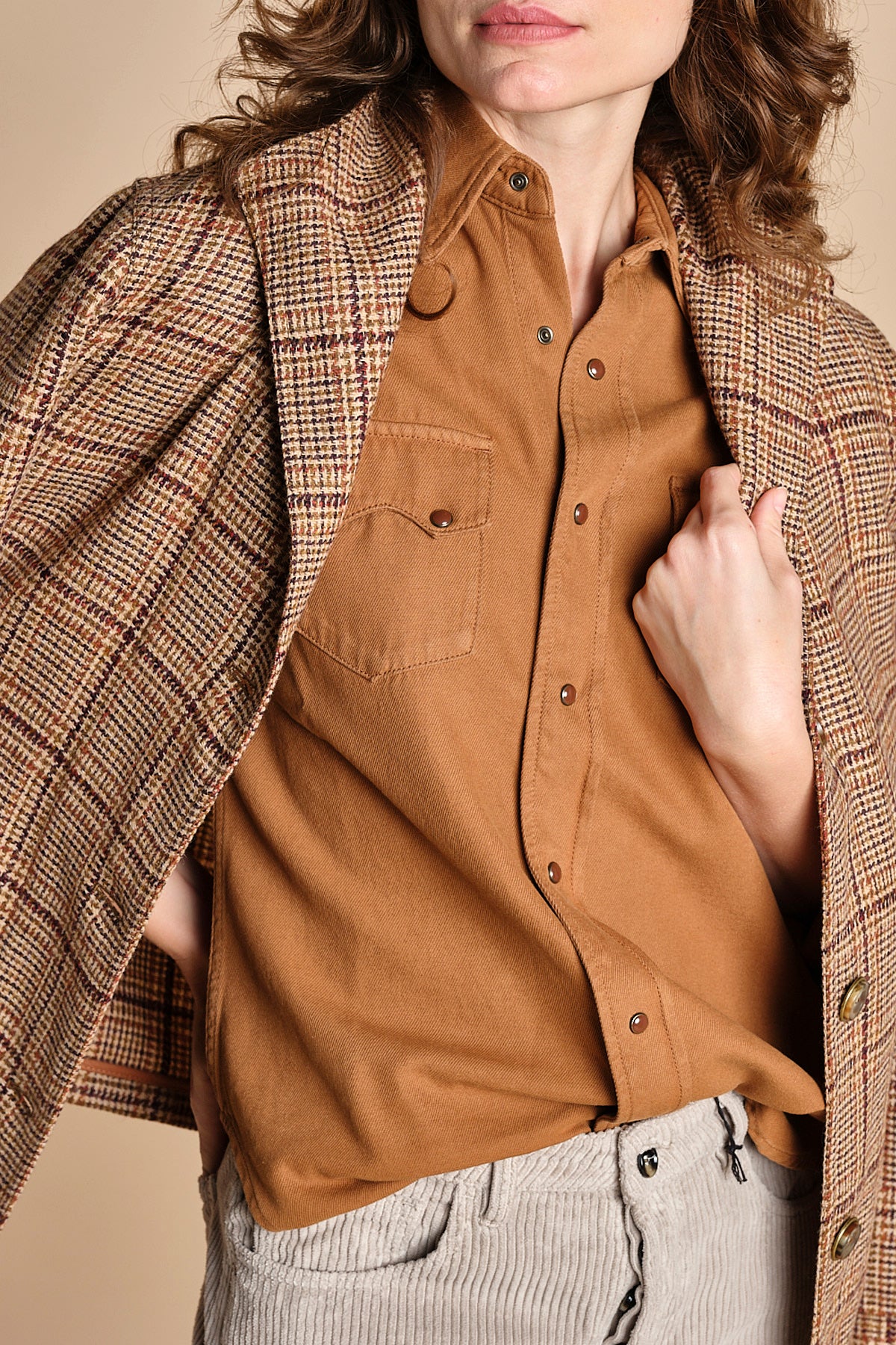 camicia texana TOLEDO-0171T COFFEE fortela 