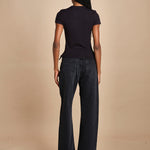 t-shirt a costine con manica corta THE RIB BABY TEE WE24JKT015 NERO frame 
