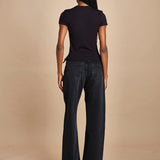 t-shirt a costine con manica corta THE RIB BABY TEE WE24JKT015 NERO frame 