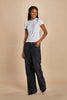 t-shirt a costine con manica corta