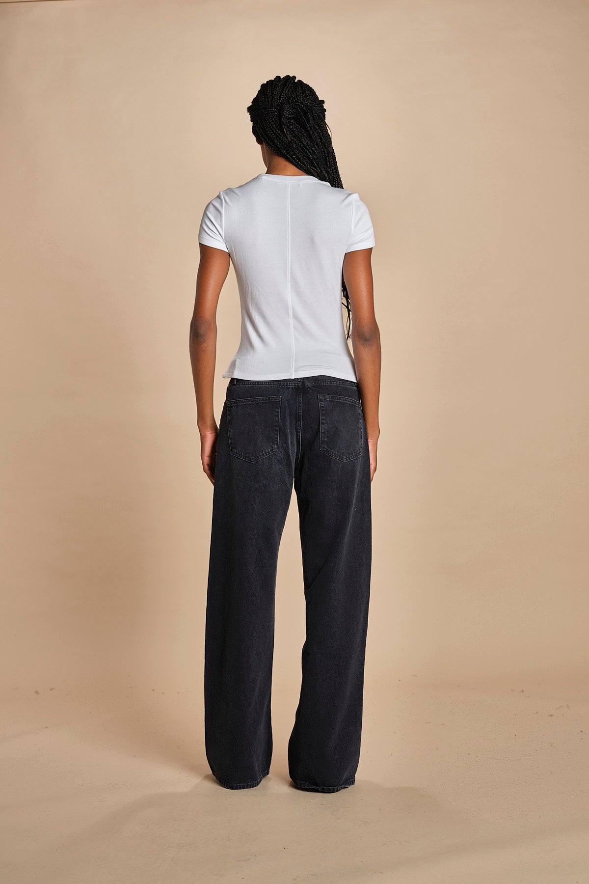 t-shirt a costine con manica corta THE RIB BABY TEE WE24JKT015 WHITE frame 