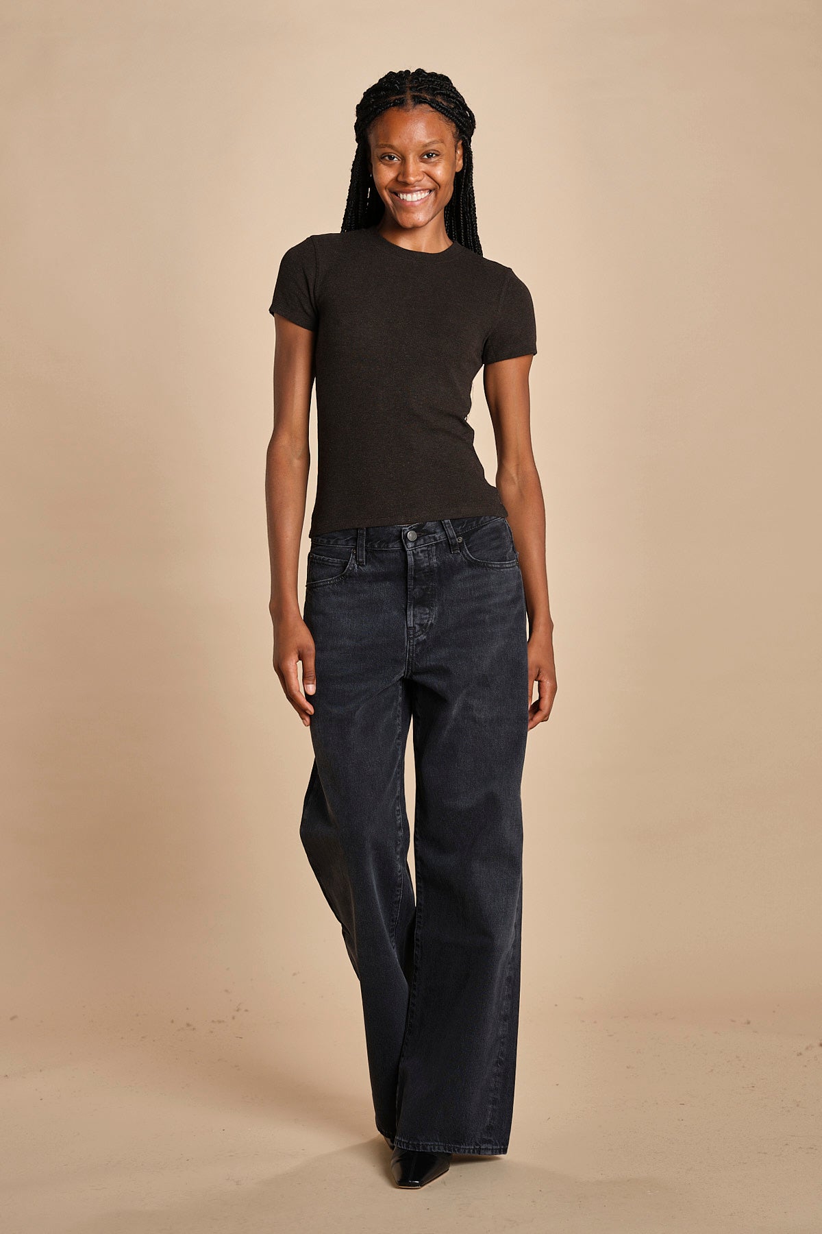 t-shirt a cortina con manica corta THE RIB BABY TEE WE25JKT012 COFFEE frame 